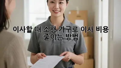이사할 때, 소형 가구로 이사 비용 줄이는 방법!